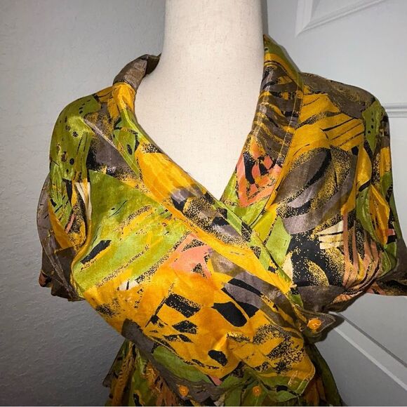 SWEET TALK Button Wrap Short Sleeve Peplum Shirt Blouse Top - Picture 3 of 15